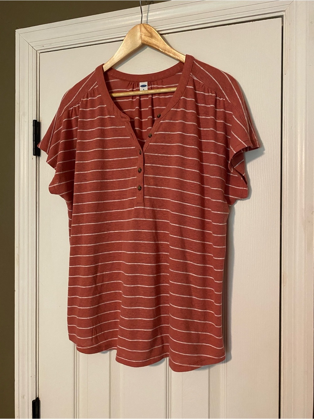 Old Navy short sleeve striped casual shirt with buttons - Womens size XL